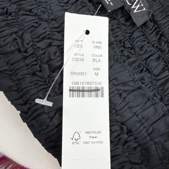 J Crew Women's Smocked Cotton Voile Maxi Dress Medium Black - Picture 9 of 16